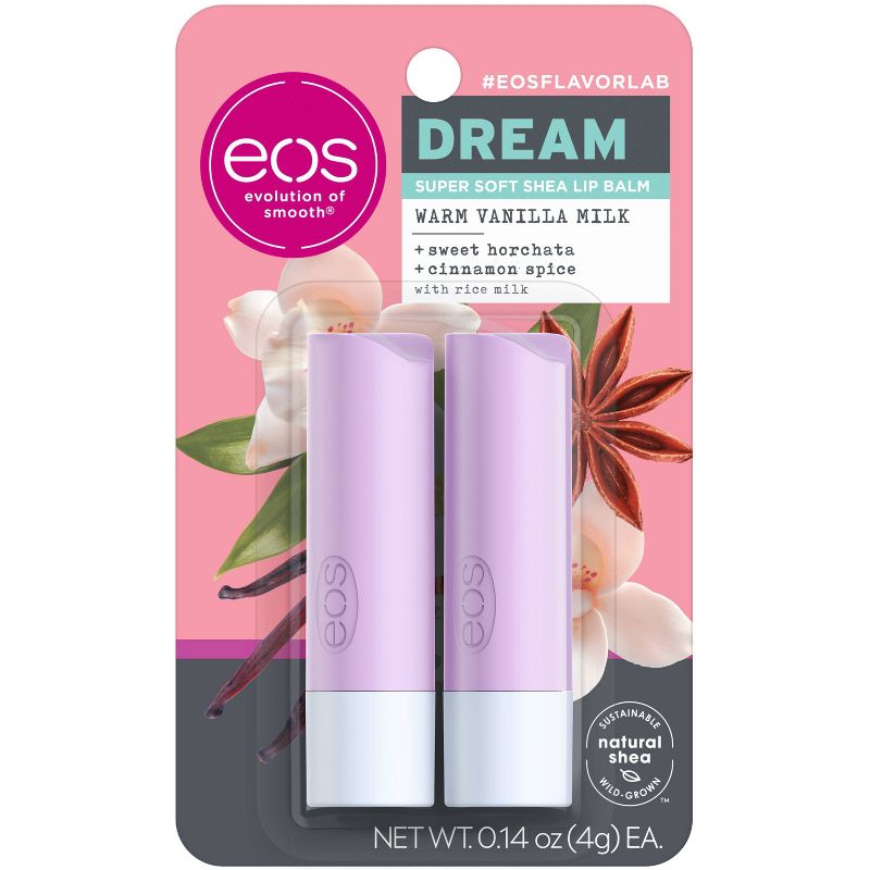 eos flavorlab Lip Balm Sticks - Lavender Latte &  Sweet Grapefruit - 2pk/0.28oz