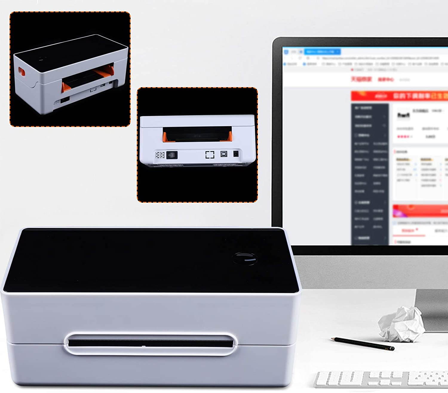 LOYALHEARTDY Electronic Side Single Label Printer Commercial Grade Thermal 4000 Sheets/Hour High Speed Inkless Label Printer Desktop Transport Label Printer