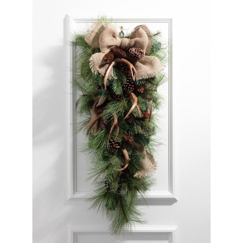 Sullivans Pine & Antler Artificial Swag 32"H Green