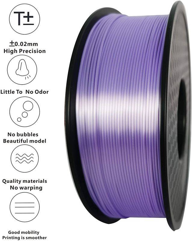 XTZL3D | Silk PLA Filament for 3D Printer, Sky Purple,1kg, 1.75mm