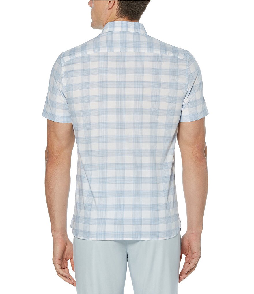Perry Ellis Plaid Stretch Short-Sleeve Woven Shirt