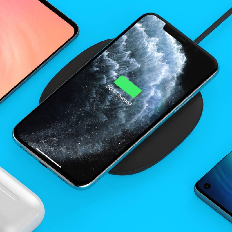 Just Wireless 10W Qi Wireless Charging Pad with 4ft TPU Charging Cable - Black