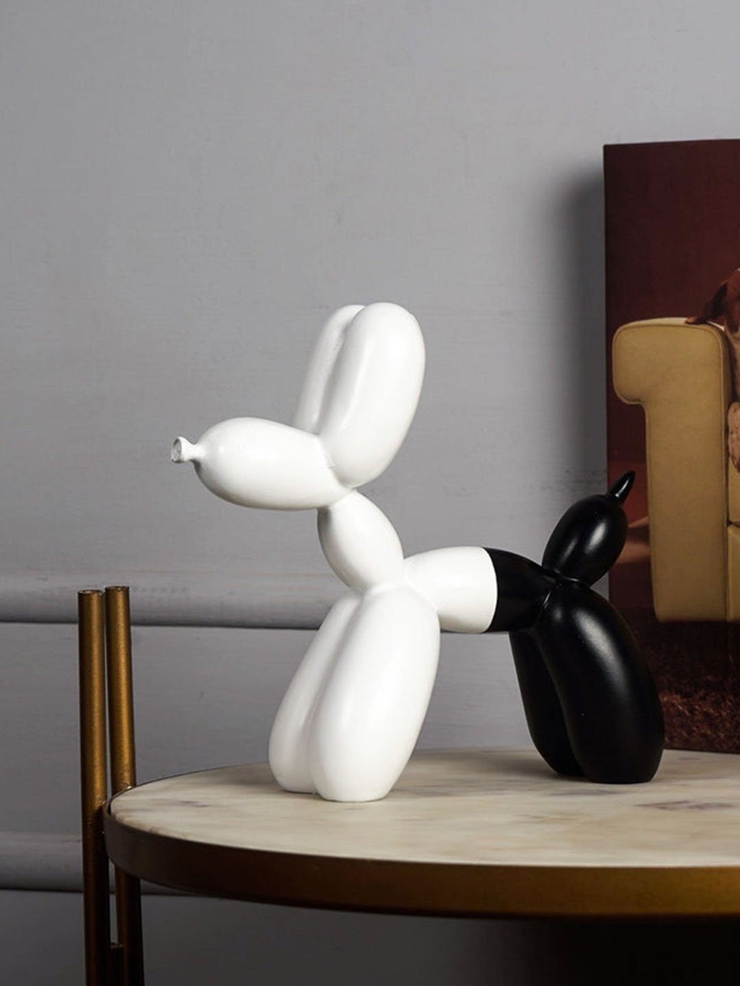 The Artment Black & White Resin Modern Art Balloon Dog
