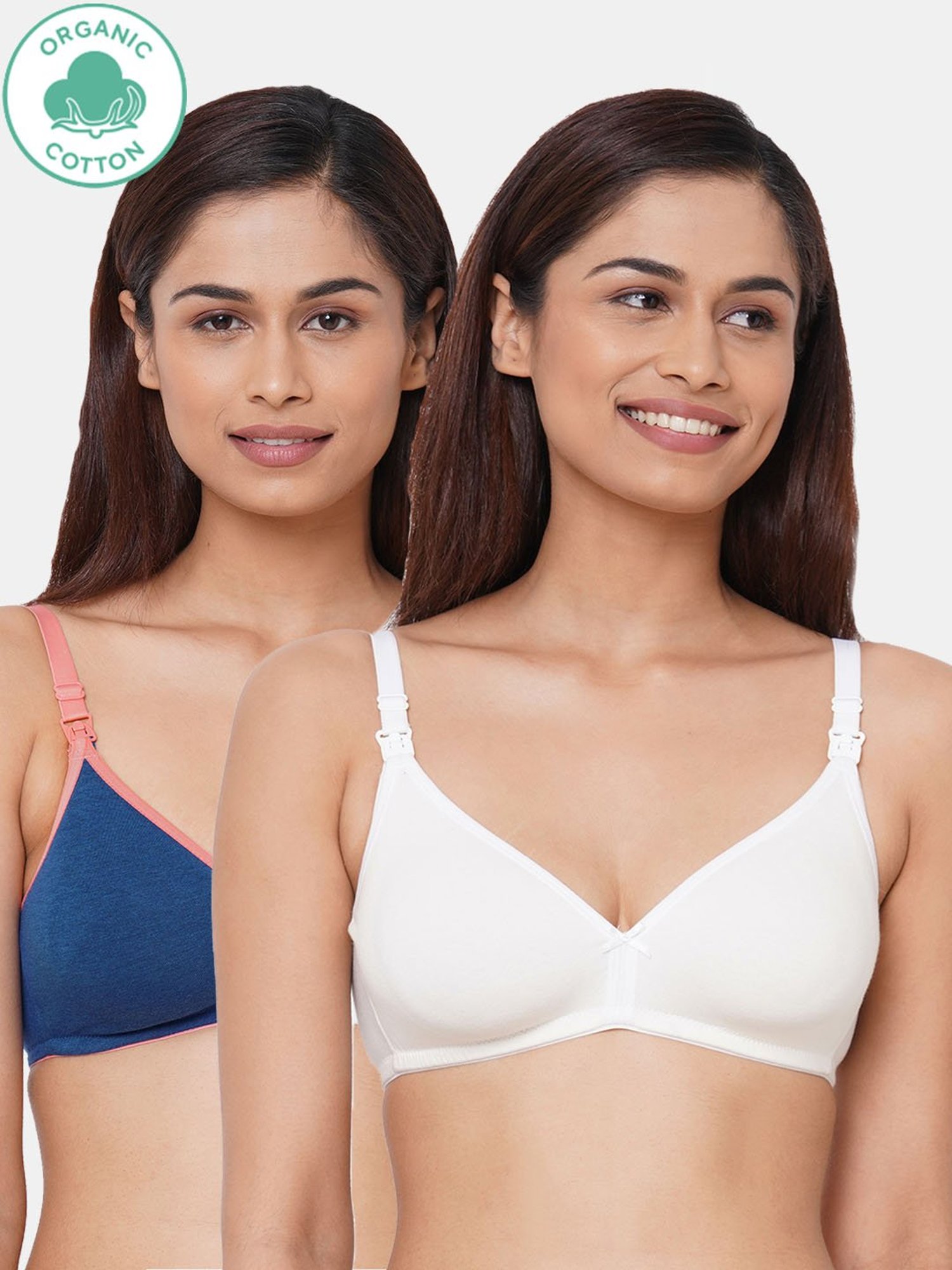 Inner Sense Multicolored Non Wired Non Padded Nursing Bra (Pack Of 2)