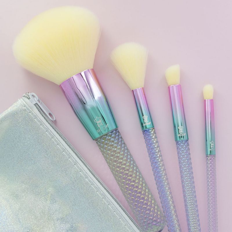 MODA Brush Mythical 5pc Perfecting Pixie Makeup Brush Set with Holographic Zip Case