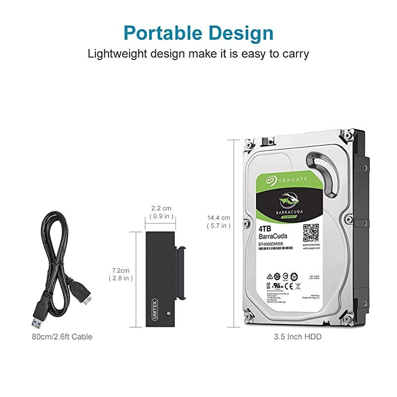USB 30 To SATA Converter Adapter Cable For 25 35 Inch Hard Drive Disk With 12V2A Power Adapter