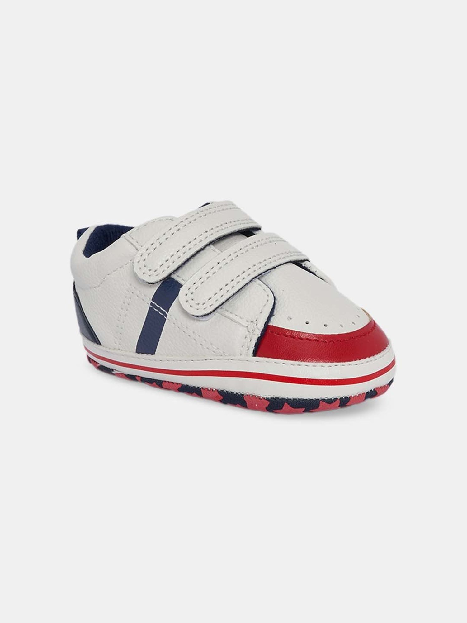 Baby Moo Kids Brown & White Velcro Shoes