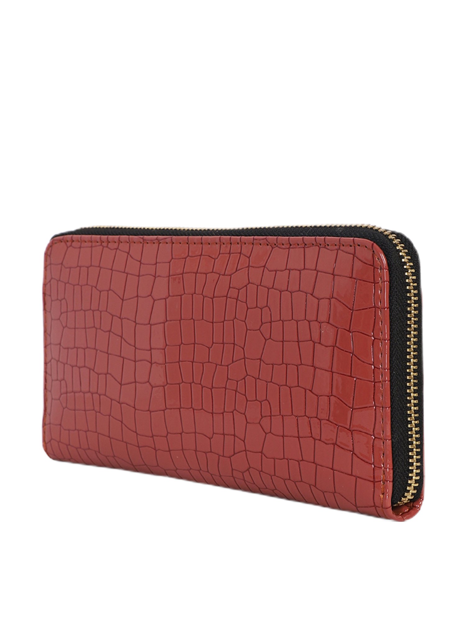 Bagsy Malone Red Textured Zip Around Wallet for Women