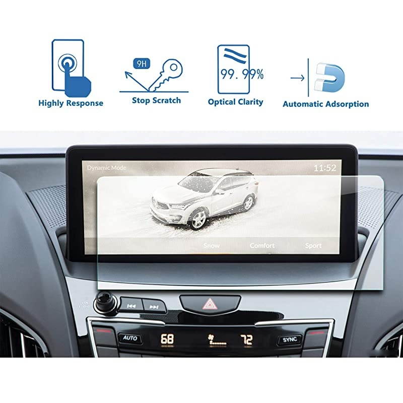 Car Navigation Screen Protector for 2019 RDX 10.2-Inch, Tempered Glass 9H Hardness Audio Infotainment Display Center Touch Protective Film Scratch-Resistant