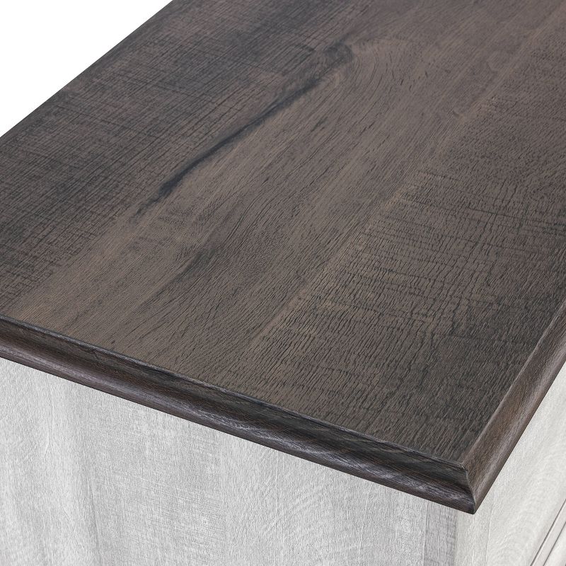 47" Wood Bar Cabinet with Brushed Nickel Knobs White - Home Essentials