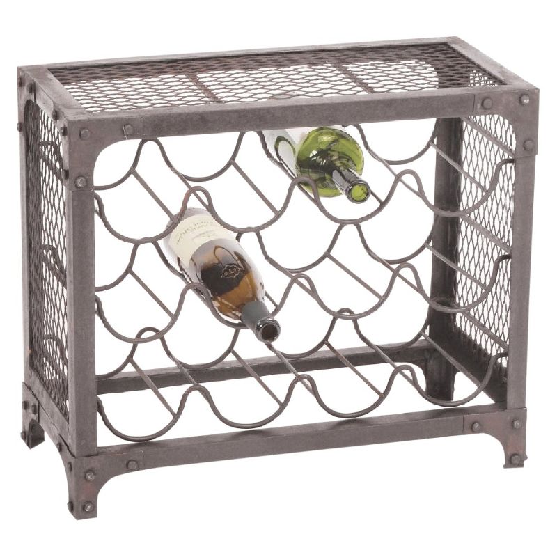 Manhattan Wine Rack Blackened Iron
