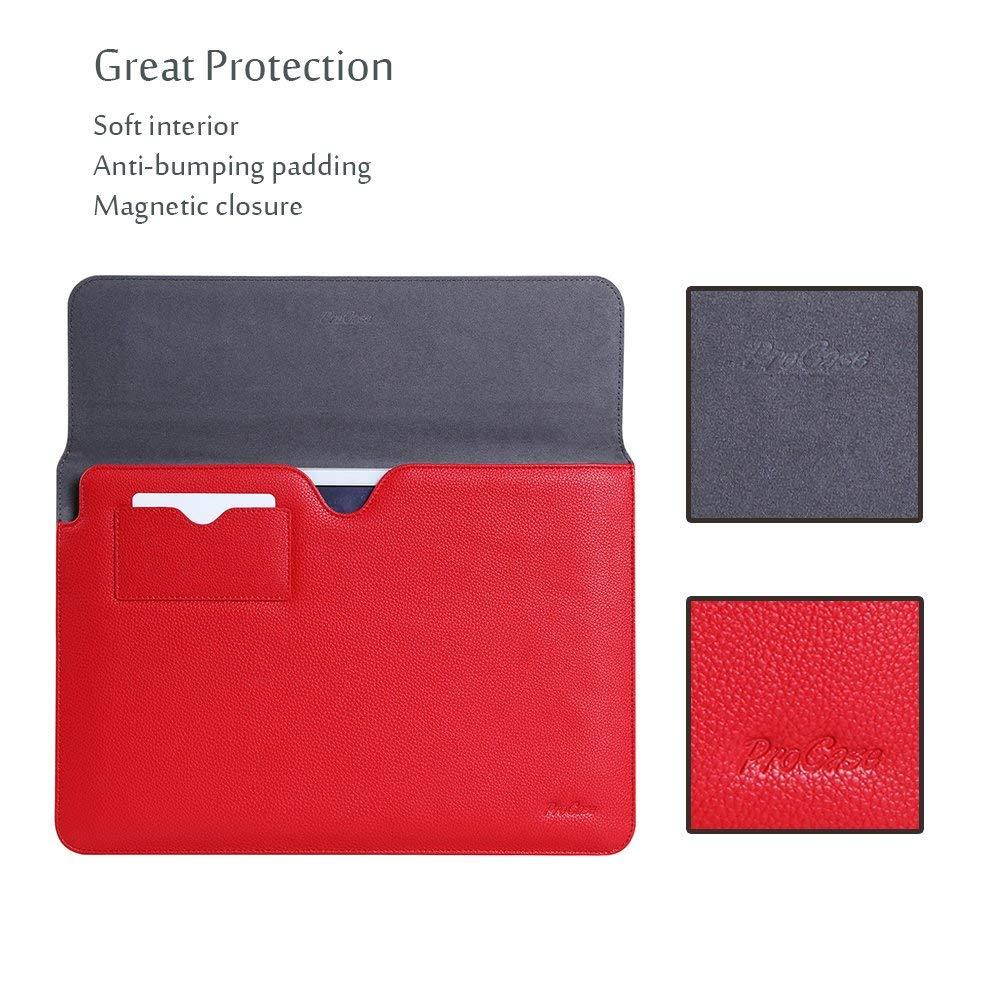ProCase iPad Pro Case Sleeve, Cushion Protective Sleeve Bag Cover Case for Apple iPad Pro 12.9 Inch, Compatible with Apple Smart Keyboard, Documnet Pocket and Apple Pencil Holder (Red)