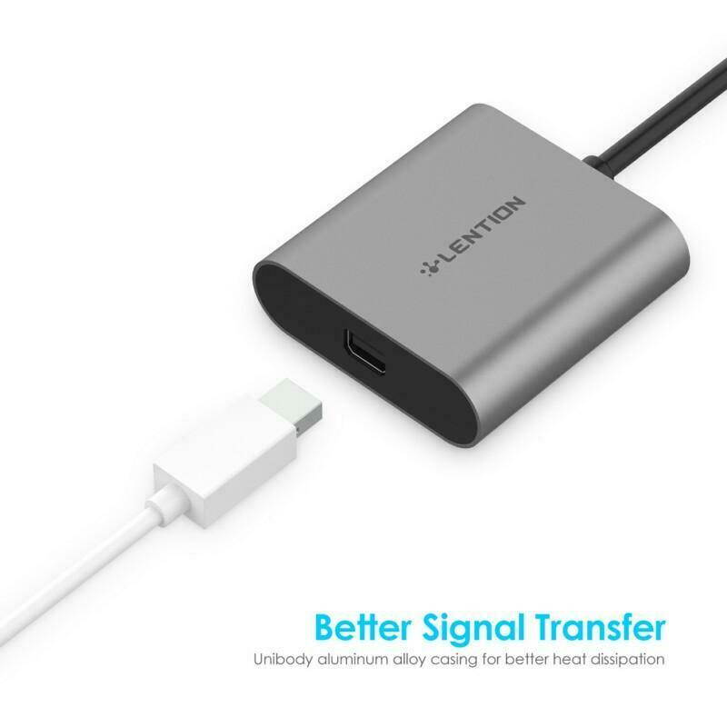 LENTION USB-C to Mini DisplayPort Adapter, USB 3.1 Type-C & Thunderbolt 3 Port Compatible