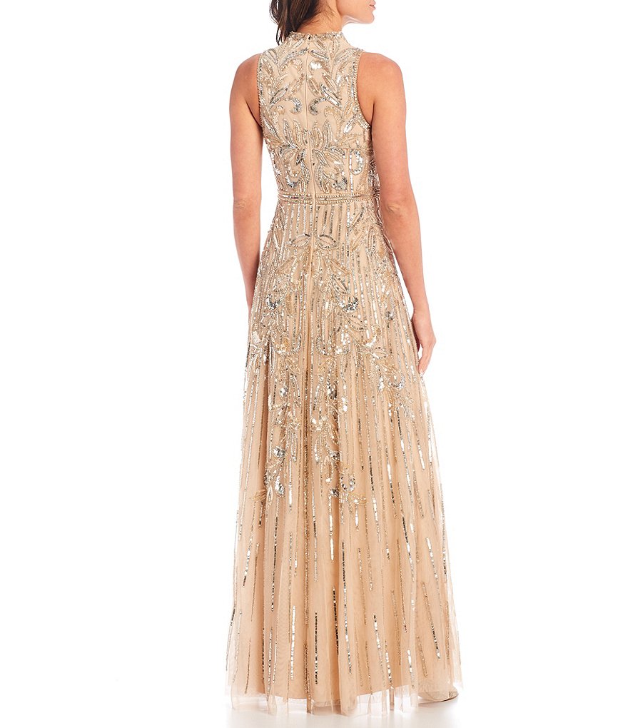 Aidan Mattox Beaded Scoop Neck Sleeveless Ball Gown