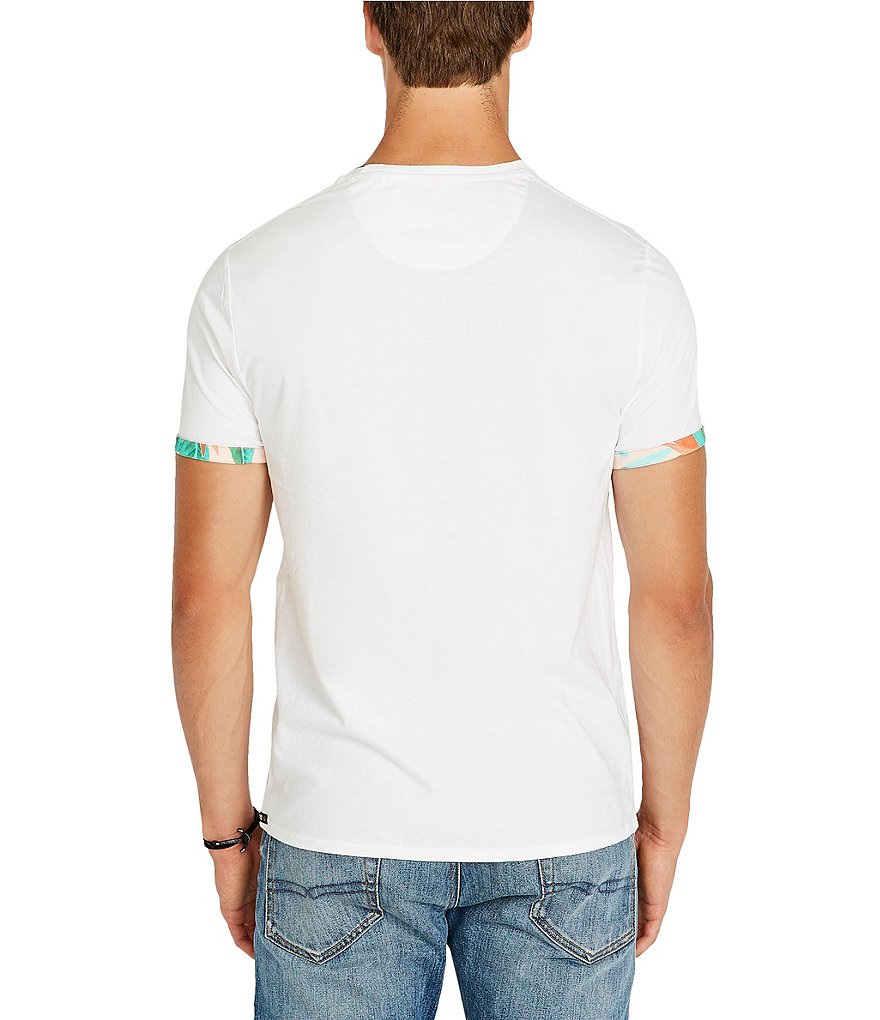 Buffalo David Bitton Tabang Floral Trim Short-Sleeve T-Shirt