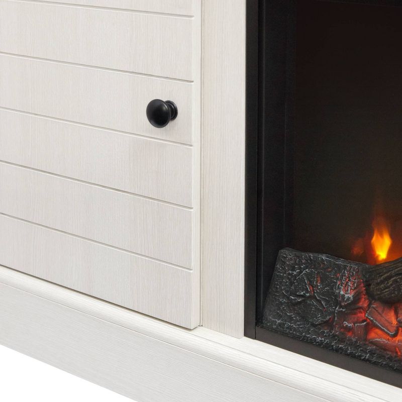 Eliana Fireplace Remote Control TV Stand for TVs up to 65" Dark Oak/White - Versanora