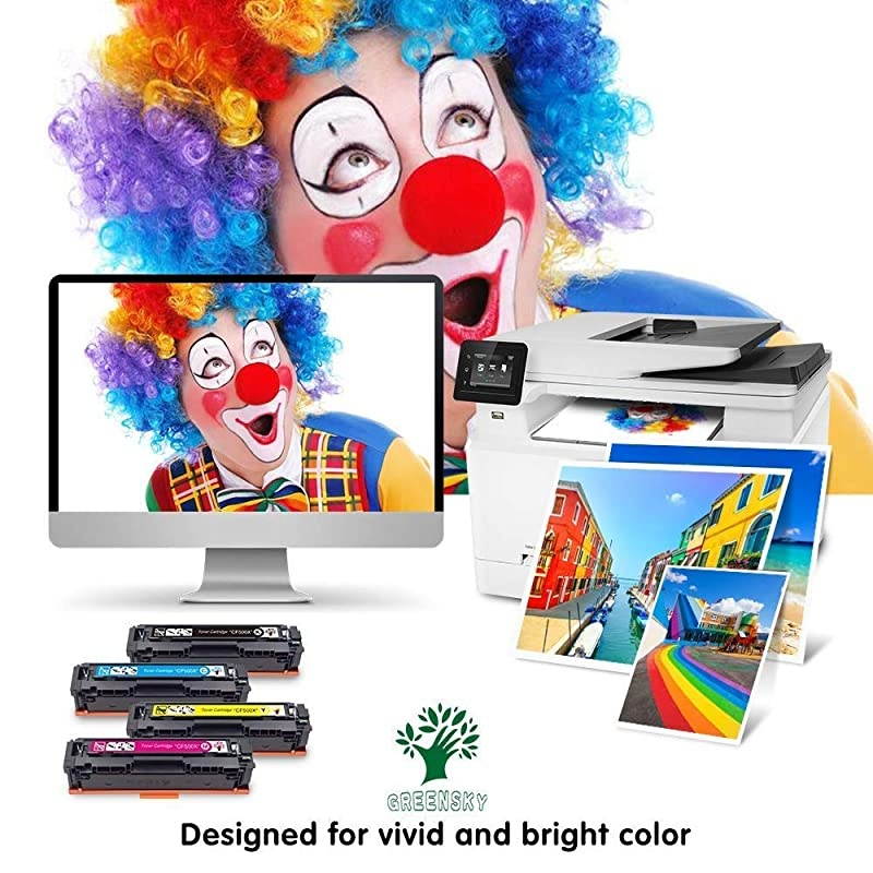 Compatible Toner Cartridge Replacement for HP 202A M281fdw CF500A for HP Laserjet Pro MFP M281fdw M254dw M281cdw M281dw M280nw CF501A CF502A CF503A Printer (BCMY, 4-Pack)