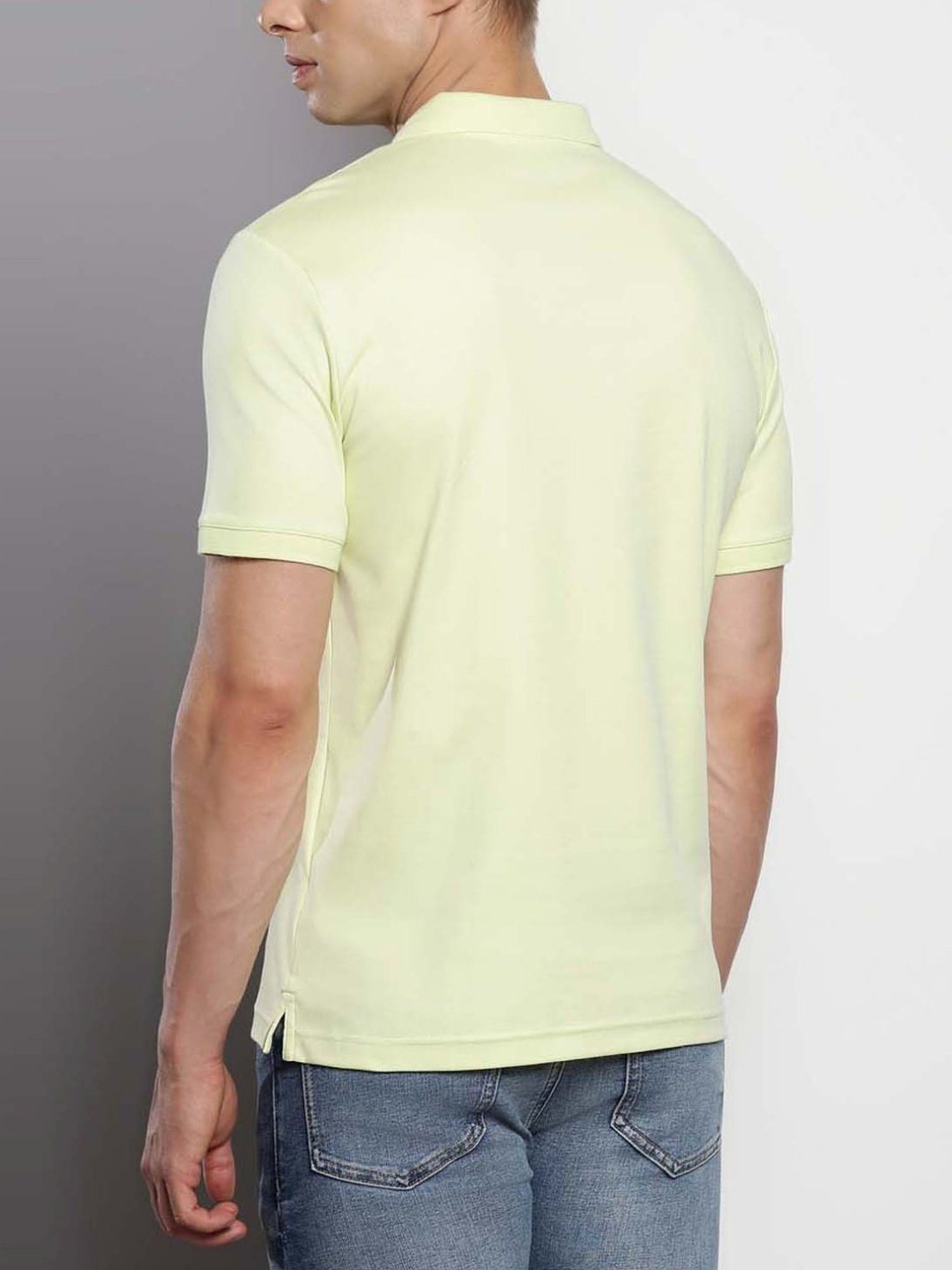 Calvin Klein Luminary Green Cotton Slim Fit Polo T-Shirt