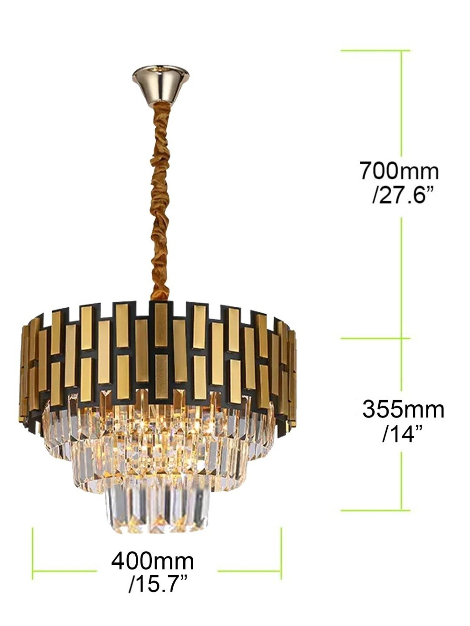 Homesake Gold Metal Crystal Chandelier