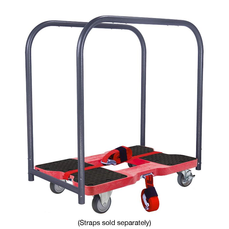 Snap Loc 1,200 lb Capacity General Purpose E Track Panel Cart Dolly Red, Heavy Duty 4 in Thermoplastic Swivel Non Marking Caster Wheels
