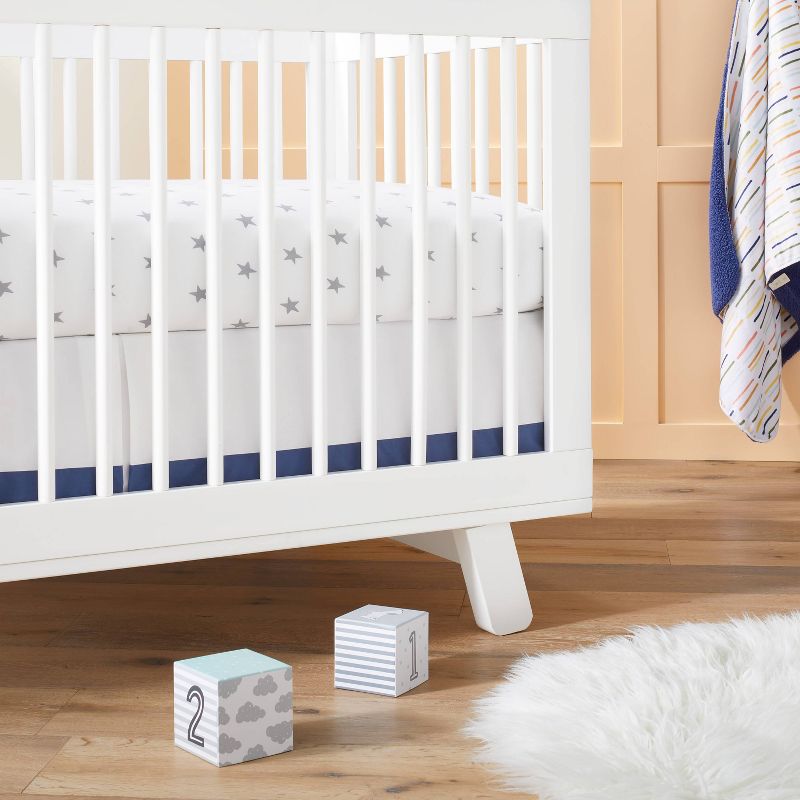 Crib Skirt Pleated - Cloud Island™ Navy/White