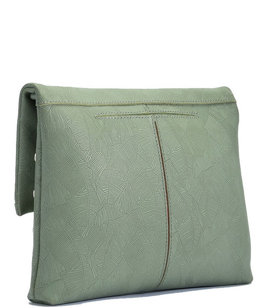 Hammitt VIP Studded Palm-Embossed Leather Fold-Over Zip Flap Medium Crossbody Bag