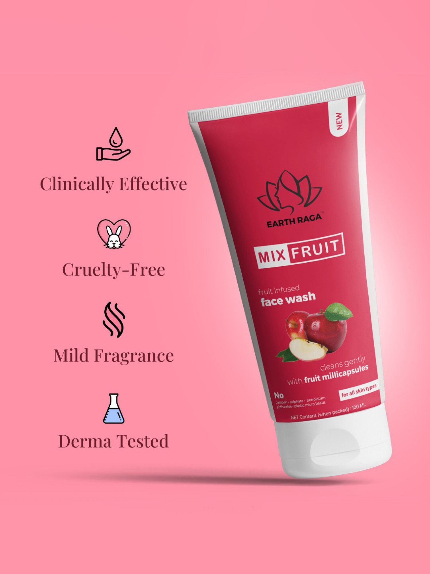 Earthraga Mix Fruit Face Wash - 100 ml