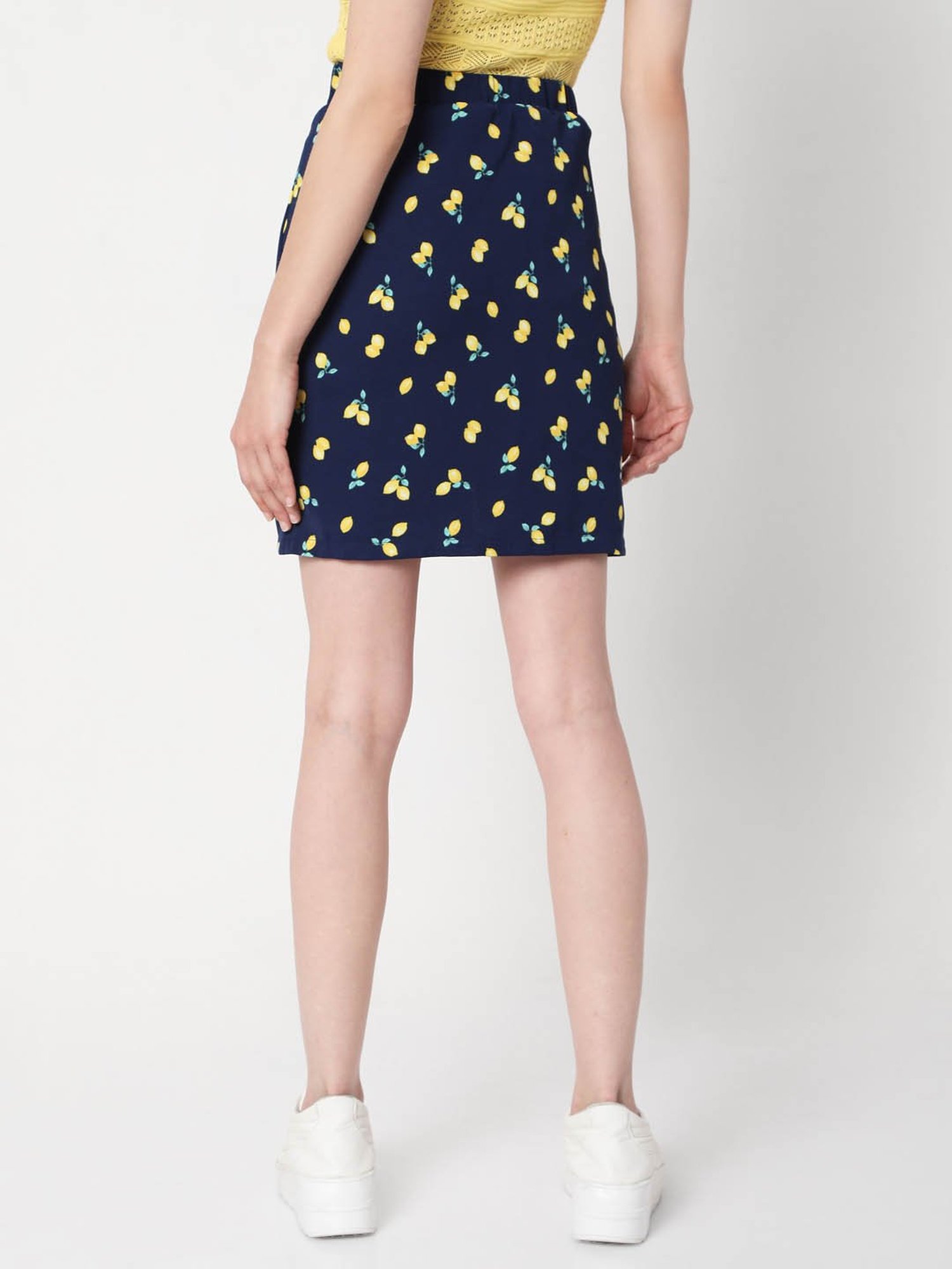 Vero Moda Navy Printed Skirt