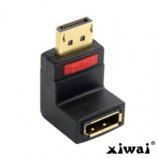 Xiwai Up Angled 90 Degree DP DisplayPort Male to Female Extension Adapter