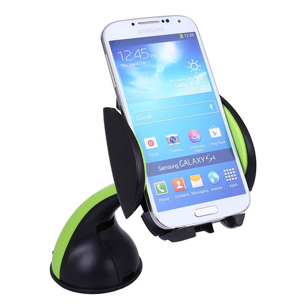 LENTION Car Mount Phone Holder with Windshield for iPhone, iPod, Smart Phone, PSP, GPS - Black