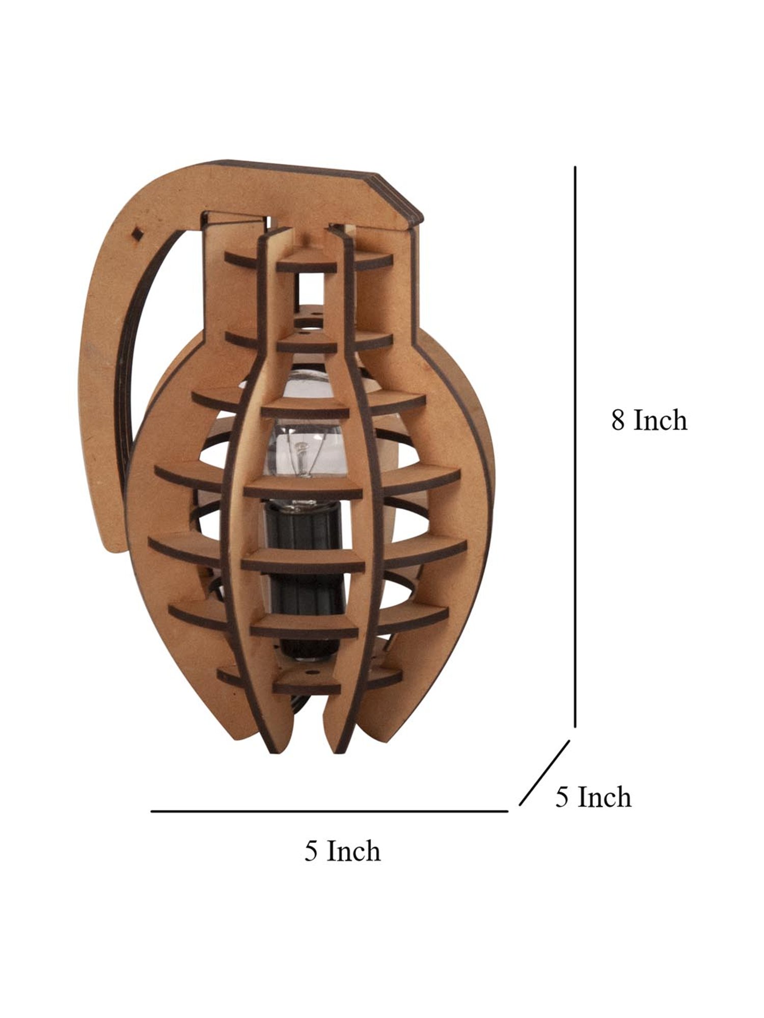 Kapoor E Illuminations Greno Brown MDF Table Lamp - Set of 1