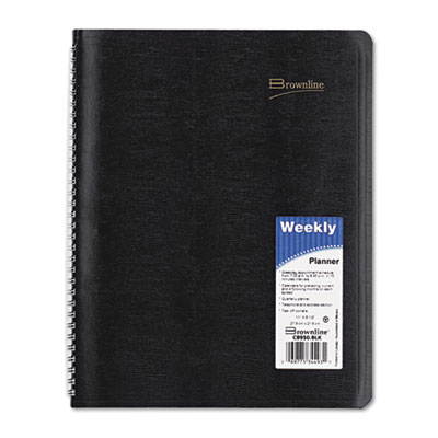 Rediform CB950-BLK Brownline Essential Columnar Weekly Appointment Book, 8-1/2 x 11, Black