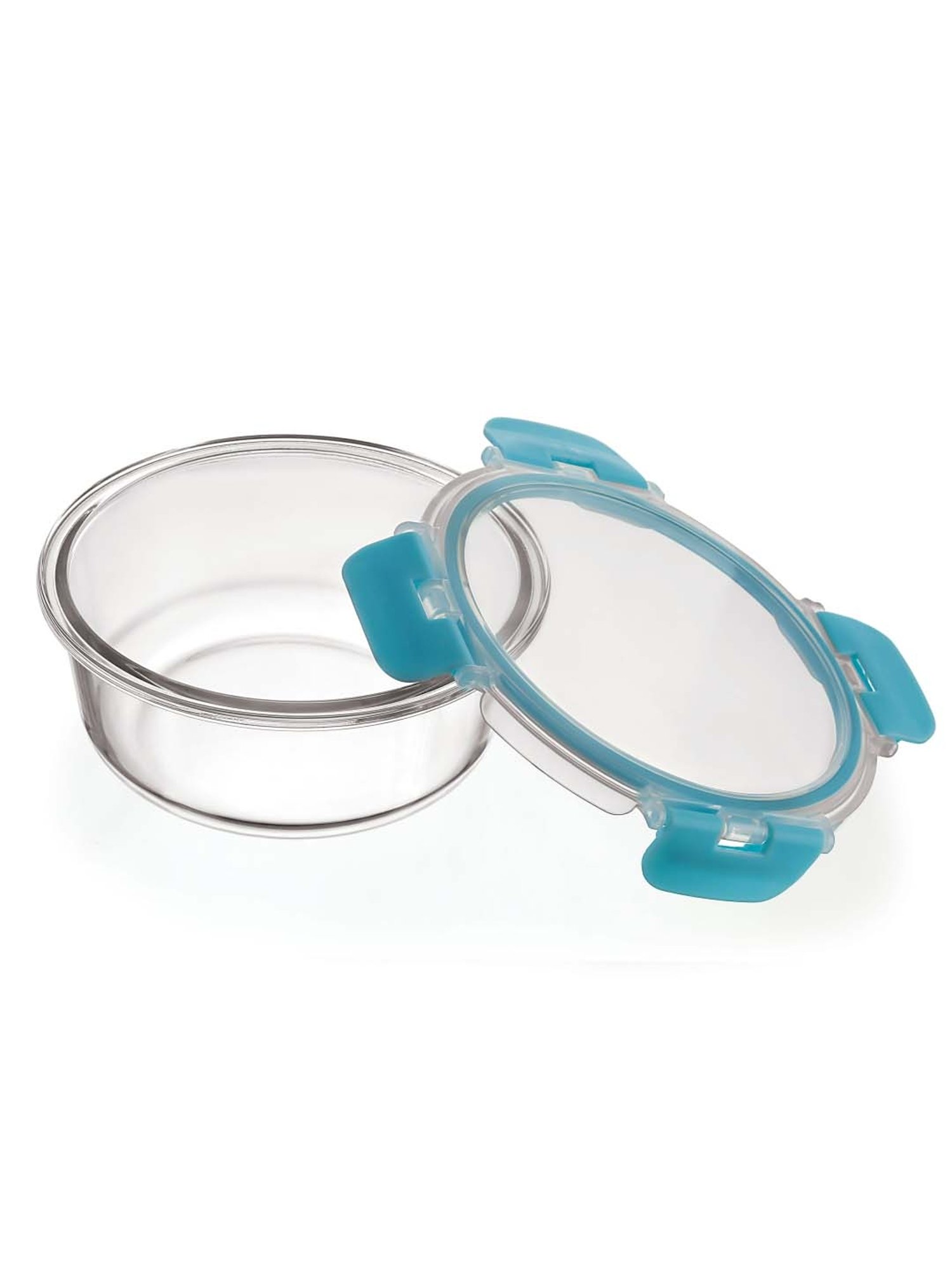 HAZEL Transparent Glass Round Airtight Container - Set of 2