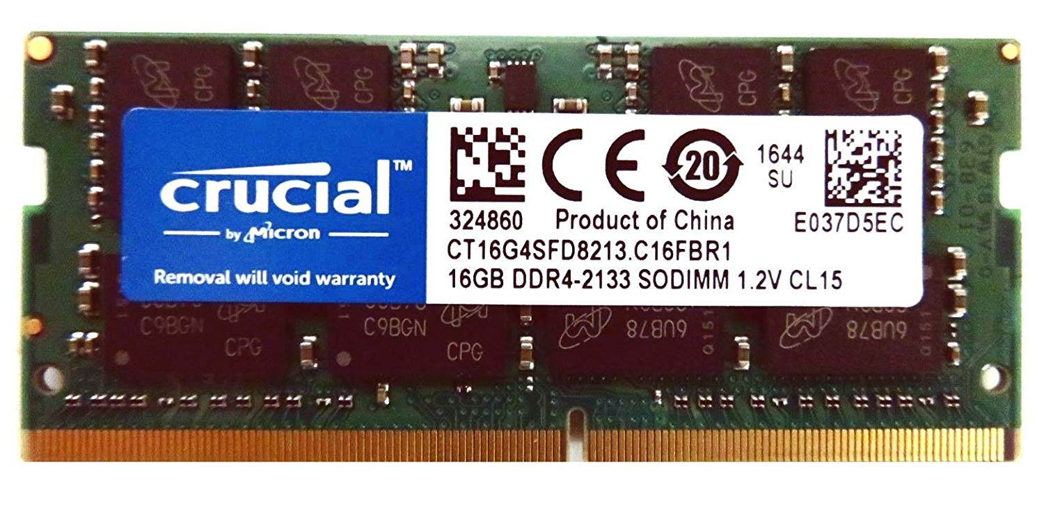 Micron/Crucial 16GB Single DDR4 2133 MT/s (PC4-17000) DR x8 SODIMM 260-Pin Memory - CT16G4SFD8213.C16FBR1