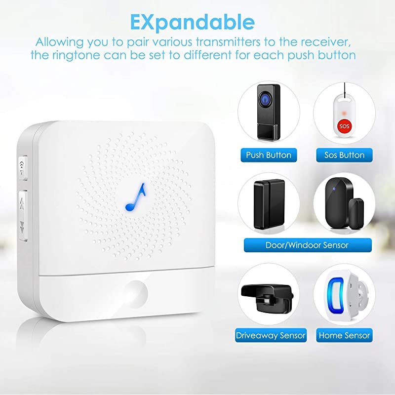 Caregiver Pager Wireless Patient Pager -  Personal Smart Call System SOS Call Buttons/Transmitters & Receivers, Nurse Calling Alert Patient Help System for Home/Elderly