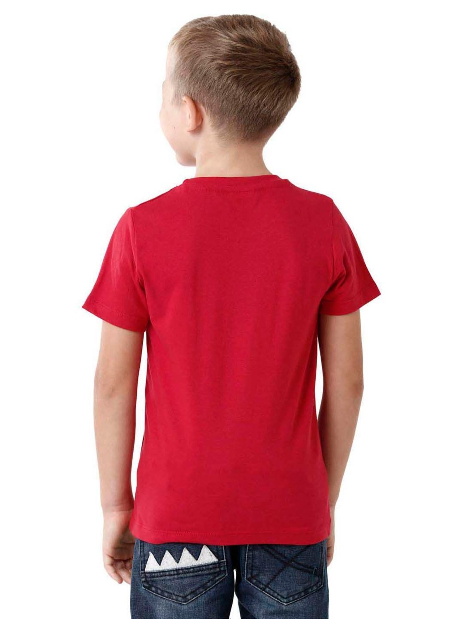 Kate & Oscar Kids Red Cotton Printed T-Shirt