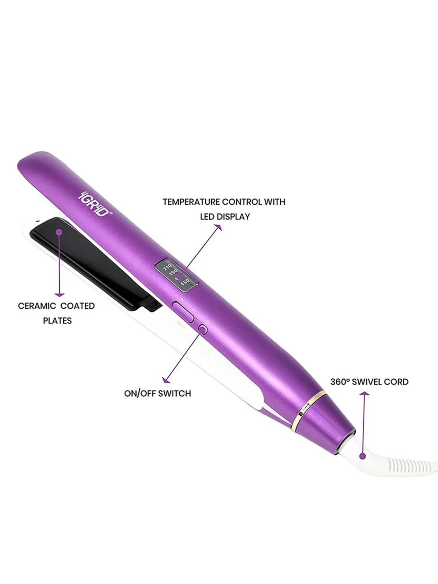 Gorgio Professional HS7800 Steam Hair Straightener (Black)