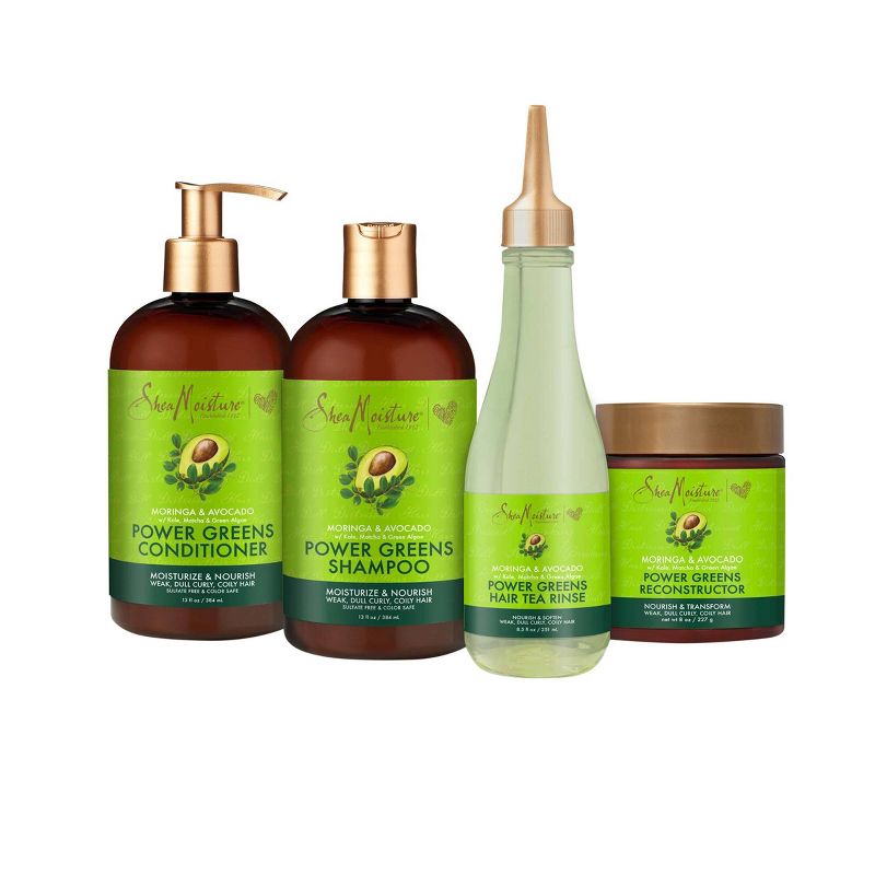SheaMoisture Power Greens Sulfate Free Shampoo for Curly Hair Moringa and Avocado - 13 fl oz