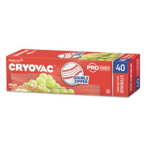 Diversey 100946907 Cryovac One Gallon Storage Bag Dual Zipper, Clear, 10 1/2 Inch X 10 15/16 Inch , 360/Ct