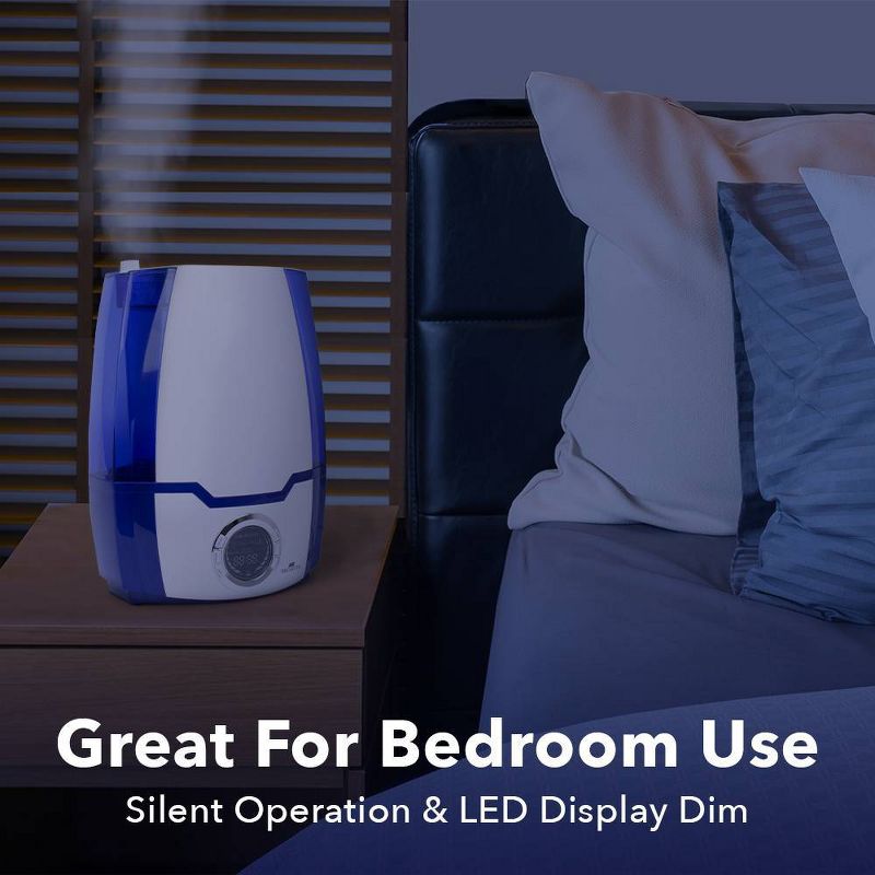 Air Innovations 1.37 Gal Ultrasonic Cool Mist Humidifier with Aroma Tray Blue