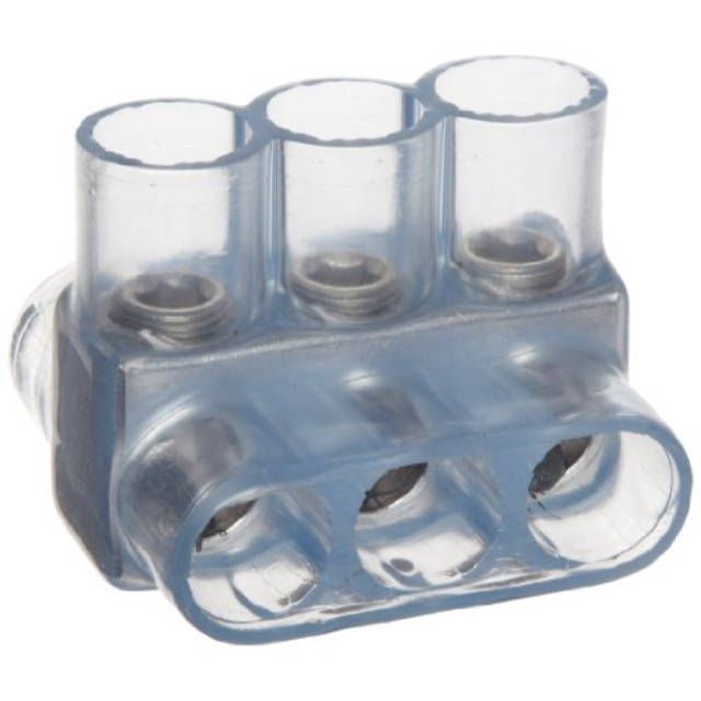 Morris Products 97414 Multi-Cable Connector, Insulated, Dual Entry, Clear, 3 Ports, 350 - 10 Wire Range
