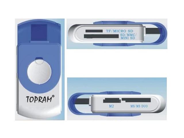 TOPRAM USB 2.0 micro SD SDHC SDXC High Speed Multi Function Card Reader R5, support Samsung Kingston SanDisk 4GB 8GB 16GB 32GB 64GB capacity