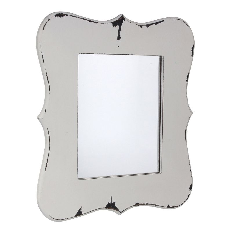 16" X 14" Decorative Wooden Wall Mirror White - Stonebriar Collection