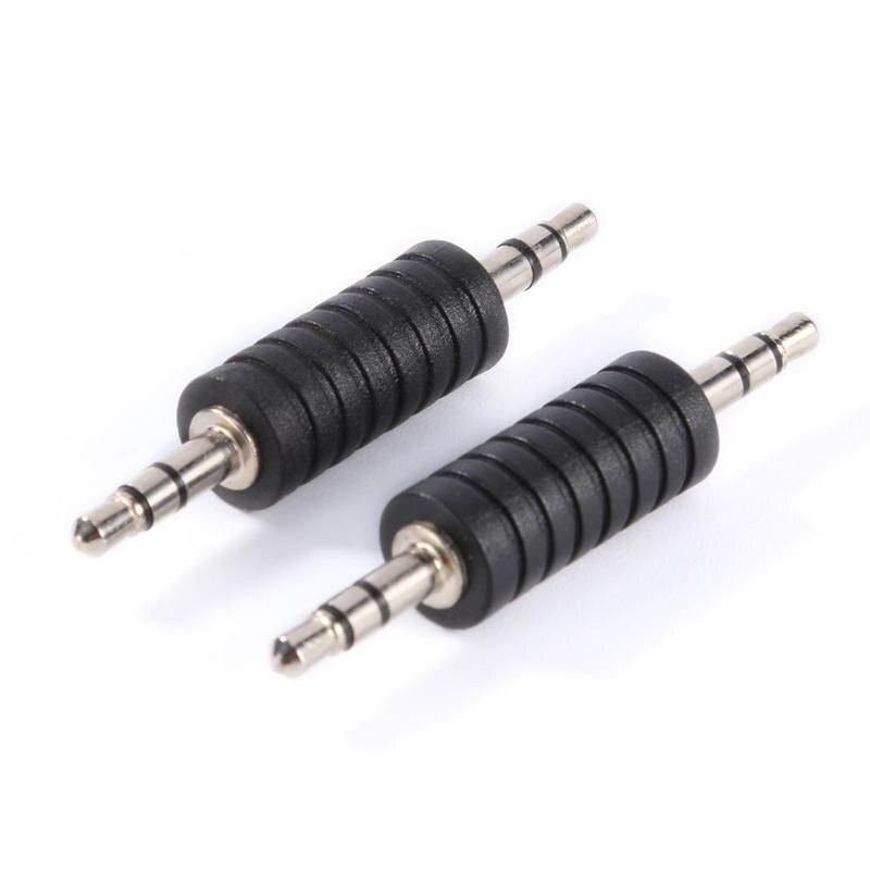 2Pcs/Lot 3.5mm Stereo Male to Male Jack Audio Plug TRS Connector Coupler Adapter Joiner Converter