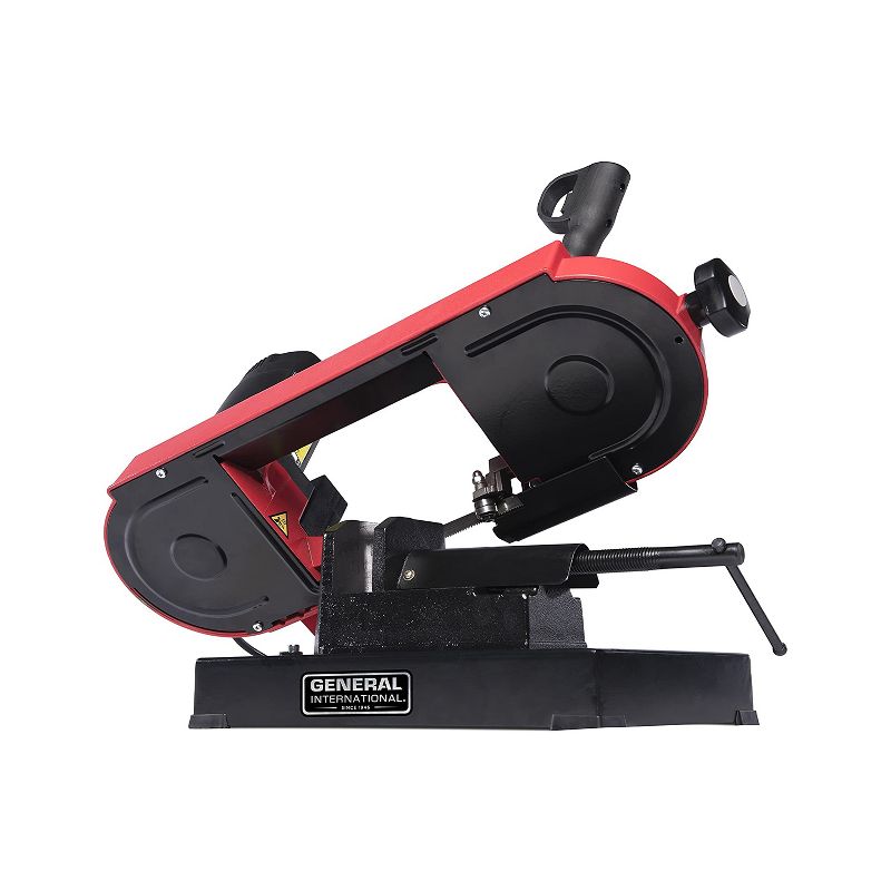 General International BS5202 4" Metal Cutting Bandsaw w/ Cast Iron Vice, Durable Steel Base, & 2 Cutting Speeds for Ferrous & Nonferrous Metals, Red