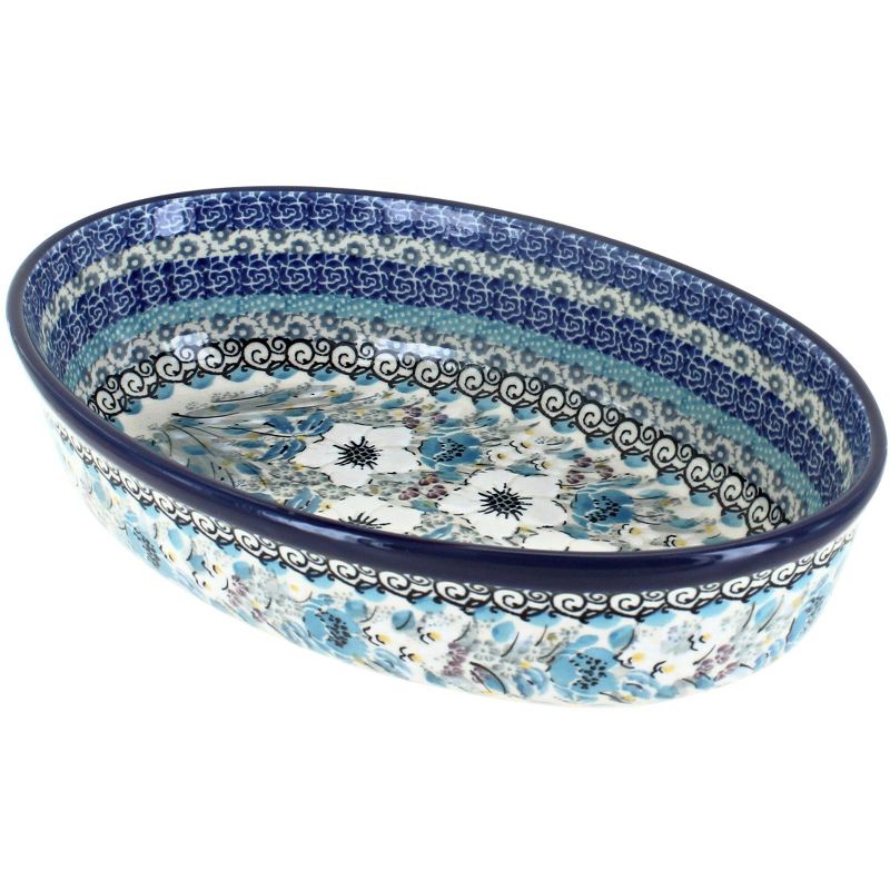 Blue Rose Polish Pottery Margot Small Oval Baking Dish