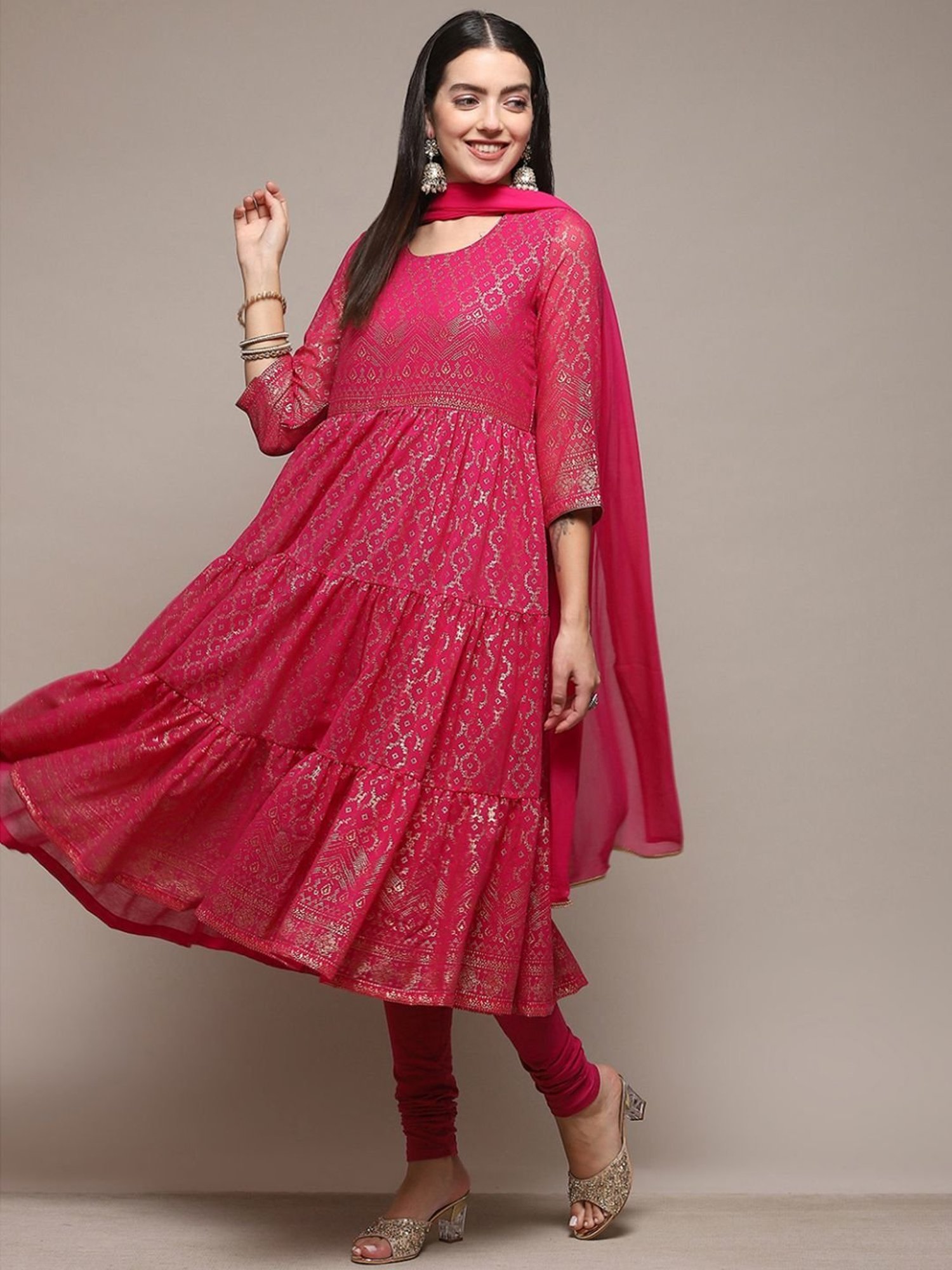 URBAN MYSTIC Black Rayon Embroidered Kurta & Sharara Set