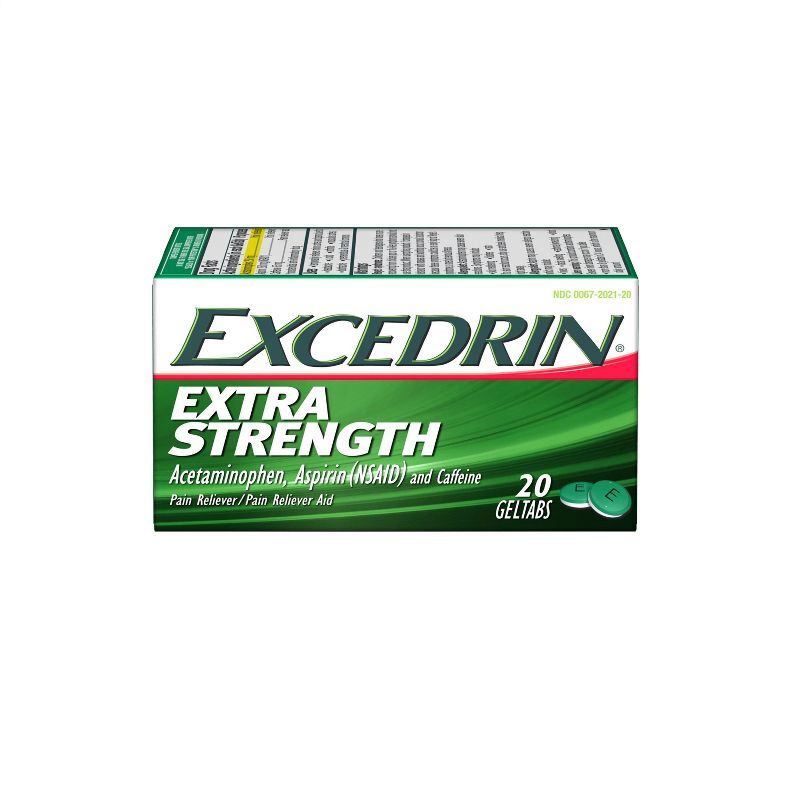 Excedrin Extra Strength Pain Reliever Geltabs - Acetaminophen/Aspirin (NSAID) - 20ct