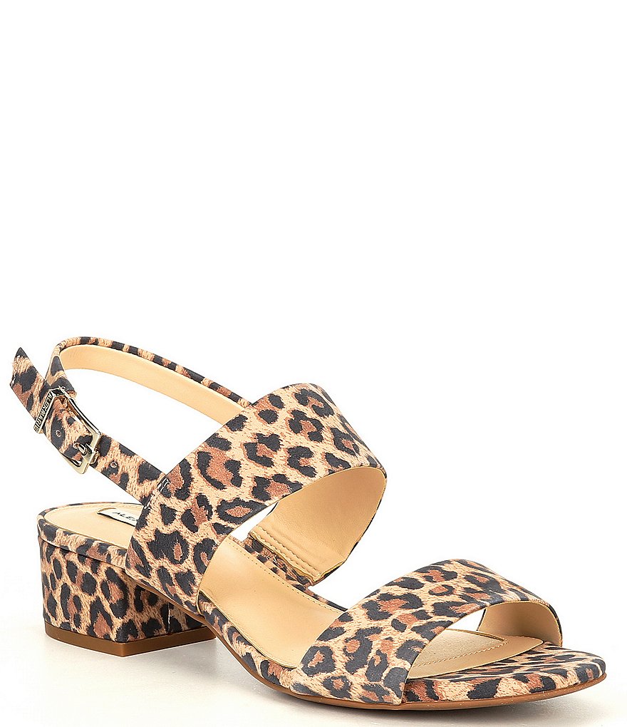 Alex Marie Calina Suede Animal Print Block Heel Dress Sandals