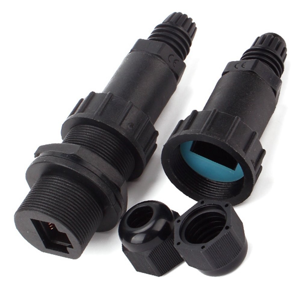 (5 Pack) RJ45 Waterproof Connector IP67 Ethernet Network Cable Connector double head Outdoor Lan Coupler Adapter  Cat5 6 8P8C,Locking Waterproof CAT6 RJ45 Female to Female Lan Ethernet Network coupler